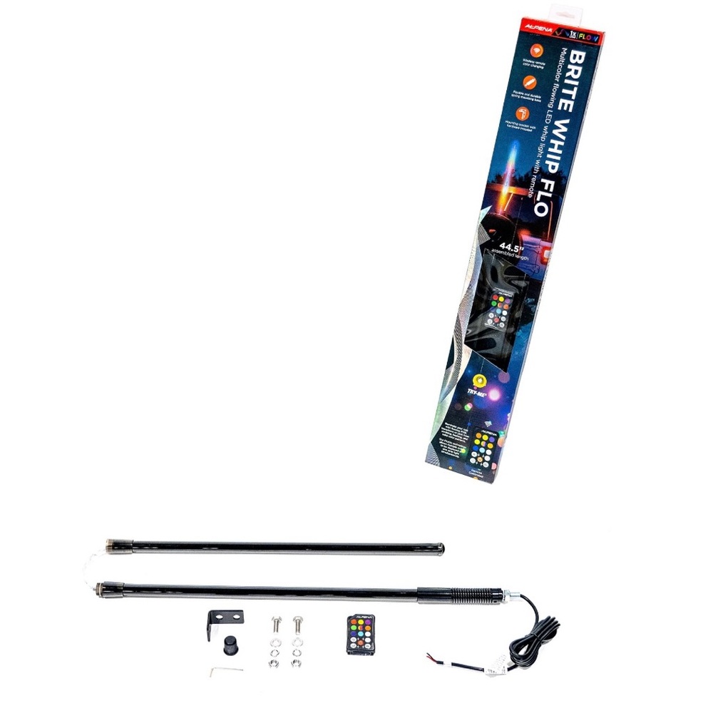 Alpena Brite Whip Multicolor Flowing LED Whip Light W/ Remote,  78236, Universal